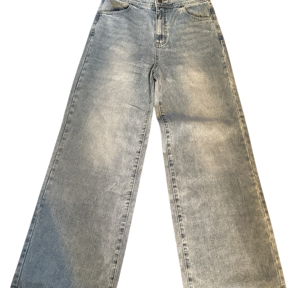 Together Stonewashed light denim Wide-Leg Jeans - Picture 1 of 6